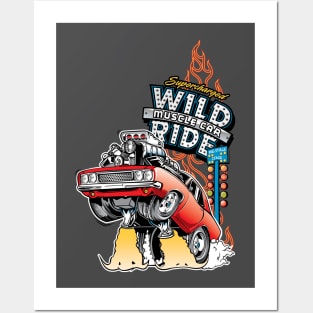 Hot Rod Wild Ride Muscle Car Posters and Art